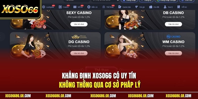 Khẳng định XOSO66 có uy tín không thông qua cơ sở pháp lý